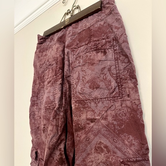 Free People Fly Away Parachute Cargo Pants Purple Dye Size 2 - Picture 6 of 11